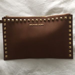 Michael Kors Gold Studded Clutch